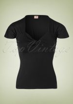 50s She Who Dares Top in Black