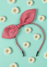 50s Riley Hair Band in Red and White