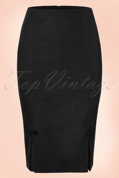 50s Guideing Light Pencil Skirt in Black