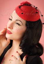 50s Marilyn Fascinator in Red