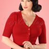 50s Overload Cardigan in Lipstick Red