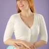 50s Overload Cardigan in Ivory White