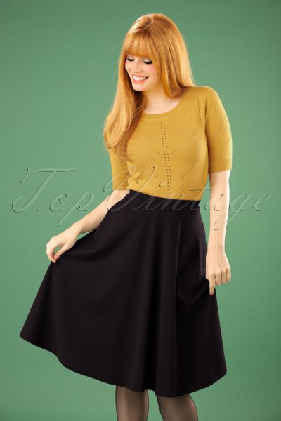 50s Sheila Swing Skirt in Black
