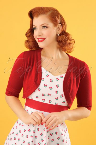 50s Hudson Bolero in Dark Red