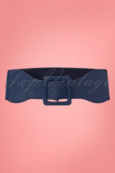 50s Square Buckle Belt in Navy