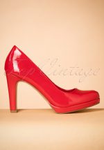 50s Katie Laquer Pumps in Vibrant Red