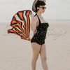 50s Zsa Zsa Gold Polkadot One Piece Swimsuit in Black