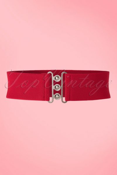 50s Nessa Cinch Stretch Belt in Red