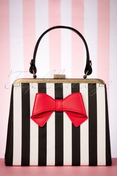 50s Inez Heritage Handbag in Black and White