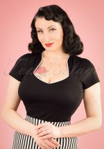 50s Sophia Top in Black and White