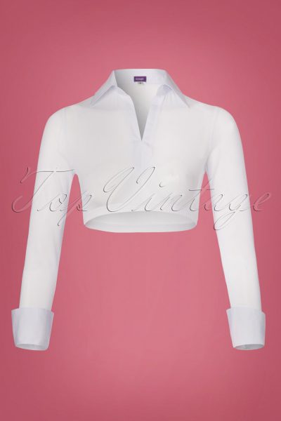 Cece Mesh Sleeves with Collar in White