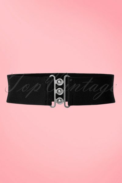 50s Nessa Cinch Stretch Belt in Black