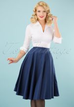 50s Paula Swing Skirt in Navy