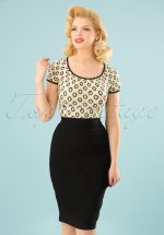 50s Polly Bengaline Skirt in Black