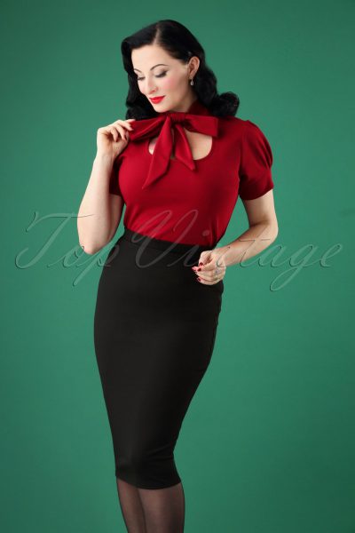 50s Bella Midi Skirt in Black