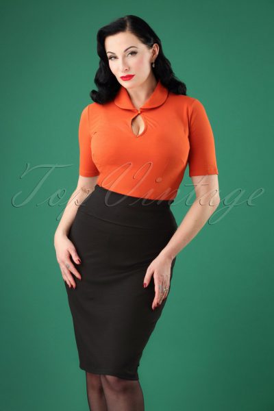 50s Audrey Pencil Skirt in Black