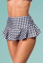 50s Gigi Gingham Bikini Pants in Black and White