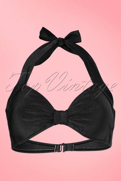 50s Classic Bikini Top in Solid Black