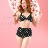 50s Classic Polka Bikini Pants in Black and White