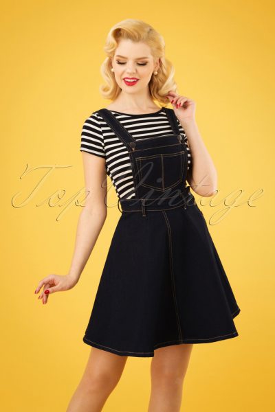 50s Dakota Pinafore Dress in Denim