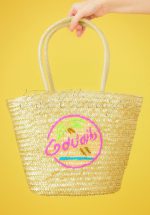 50s Cocktails Beach Bag in Natural
