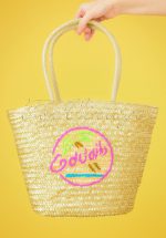 50s Cocktails Beach Bag in Natural