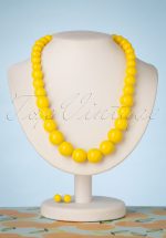 50s Natalie Bead Necklace Set in Yellow