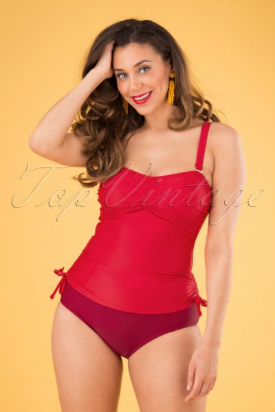 50s Elizabeth Bikini Pants in Burgundy