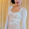 Long White Mesh Sleeves