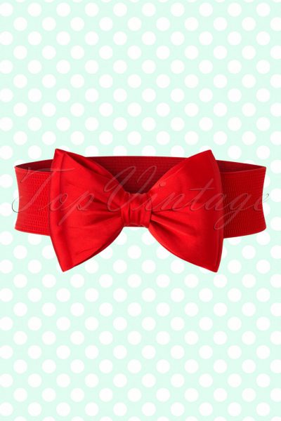 50s Bella Bow Belt in Red