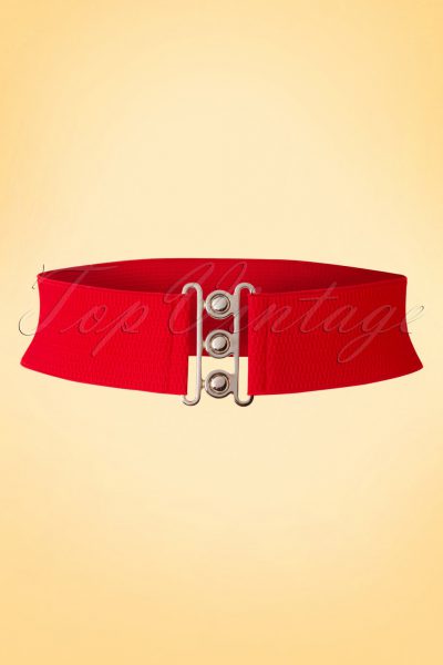 50s Lauren Vintage Stretch Belt in Red