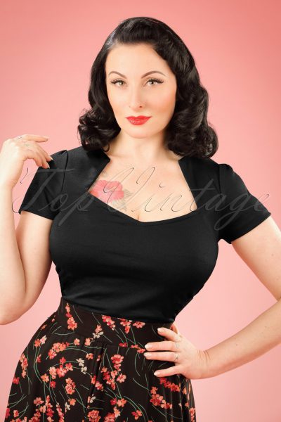 50s Sophia Top in Black