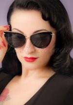 50s Dita Cat Eye Sunglasses in Black and Gold