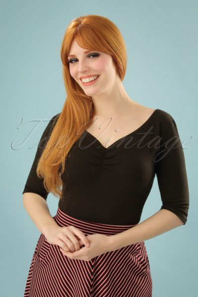 50s Terri Top in Black