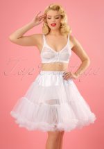 50s Retro Short Petticoat Chiffon in White