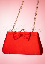 50s Satin Dreams Evening Bag in Red