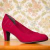 40s Sally Suedine Pumps in Lipstick Red