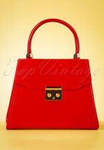 50s Back Me Up Patent Evening Bag in Red