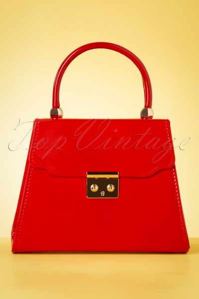 50s Back Me Up Patent Evening Bag in Red