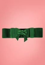 50s Play It Right Bow Belt in Bottle Green