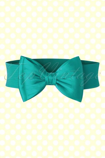 50s Wow to the Bow Belt in Teal Blue