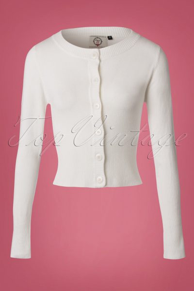 50s Dolly Cardigan in Ivory White
