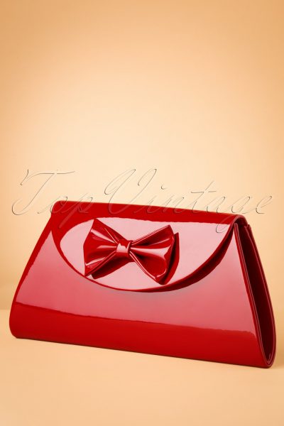 50s Stella Lacquer Bow Bag in Red