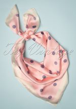 50s Rozanne Polkadot Scarf in Light Pink