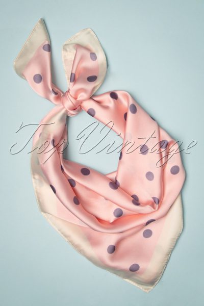 50s Rozanne Polkadot Scarf in Light Pink