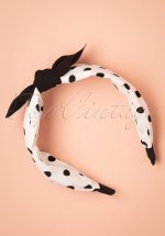 50s Ezekiel Polkadot Headband in White