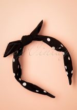 50s Ezekiel Polkadot Headband in Black