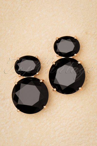 50s Sonya Earrings in Black