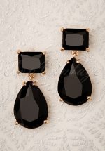 50s Beverly Diamond Earrings in Black