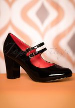 60s Golden Years Lacquer Pumps in Black